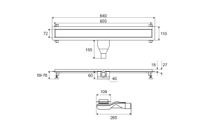 Душевой лоток Excellent Stilio 60 решетка декоративная хром - 3