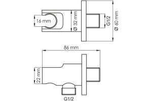 Шланговое подключение Wasserkraft A083 с настенным держателем - 2