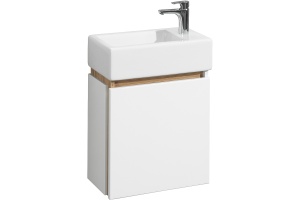 Комплект мебели подвесной Aquaton Эклипс 45 R белый-светлое дерево - 3