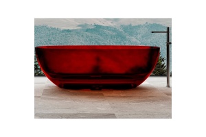 Ванна из полиэфирной смолы Abber Kristall 170х75 красная без гидромассажа
