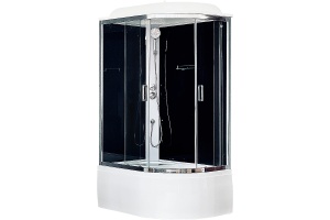 Душевая кабина Royal Bath BK 120x80 L профиль хром стекло прозрачное задняя стенка черная 