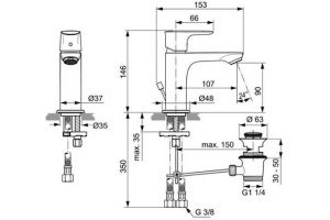Смеситель для раковины Ideal Standard Connect Air хром - 2