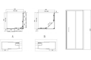 Душевой уголок BelBagno Uno 195 A 2 80 C Cr - 3