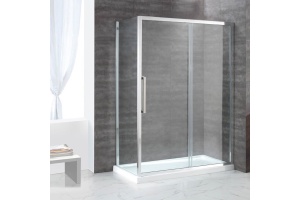 Душевой уголок Cezares Lux soft 150х100 хром стекло прозрачное