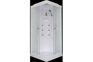 Душевая кабина Royal Bath HP 80x80 профиль белый стекло матовое с гидромассажем