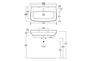 Simas Baden Baden Раковина подвесная 80х45 см, с 1 отв. для смесителя, цвет белый (без крепления F89) - 2