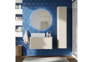 Мебель для ванной STWORKI Ноттвиль 80 бежевый шелк, без выреза под смеситель