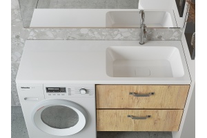 Раковина Stella Polar Kamilla 130 R на стиральную машину белый - 3