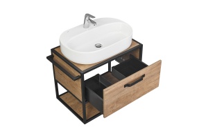 Тумба с раковиной Одри 62 Aquaton Лофт Фабрик 65 темное дерево - 3