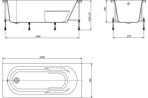 Акриловая ванна Roca Genova 150x75 см (ZRU9302894) - 2