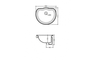 KERASAN Retro Раковина  встраиваемая 50х41см, с переливом, цвет белый - 3
