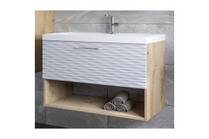 Тумба под раковину подвесная Stella Polar Ундина 70 белая - 2