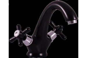 Смеситель для раковины Rav Slezak Morava retro черный матовый - хром