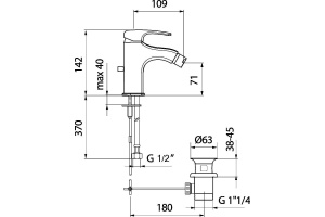 Смеситель для биде Webert Kimono хром (KI840102015) - 2
