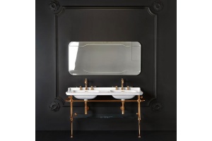 Kerasan Waldorf Металлическая структура для раковины 150см, со стеклянной полочкой, цвет золото  (из 2-х коробок: арт. 919591+920291 и 919801)