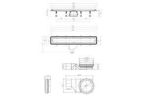 Душевой лоток Pestan Confluo Premium Black Glass Line 850 Gold - 2