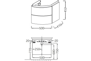 Тумба под раковину Jacob Delafon Presquile 50 см (EB1102-G1C) - 3