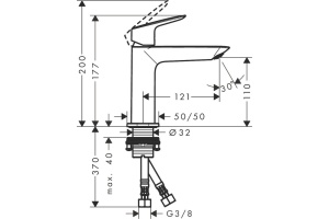 Смеситель для раковины Hansgrohe Logis Fine 110 хром - 2