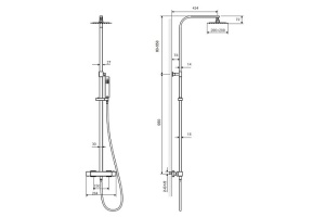 Душевая стойка Excellent Rain Termo Square хром - 3