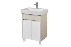 Тумба под раковину напольная Aquaton Верди 60 белый-светлое дерево