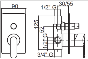 Смеситель для душа Cezares GARDA хром (GARDA-VDIM-01-Cr) - 2