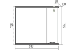 Зеркало-шкаф Misty Атлантик 60 левое серое матовое - 3