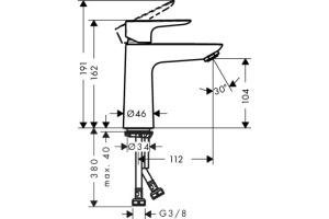 Смеситель для раковины Hansgrohe Talis E черный матовый - 2