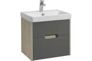 Тумба с раковиной Aquaton Оливия 55 светлое дерево-серый