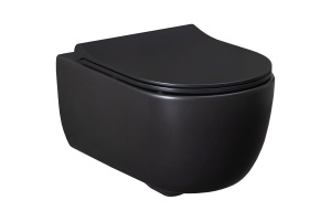 Унитаз подвесной Allen Brau Priority безободковый с сиденьем микролифт черный матовый