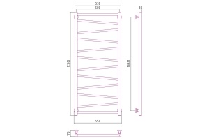 Полотенцесушитель водяной ДР Сирокко 1200х500 (Без покрытия) - 3