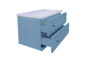 Тумба под раковину подвесная Misty Марта 100 голубой матовый - 3