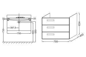Тумба под раковину Jacob Delafon  79.5 см (EB1308-G1C) - 2
