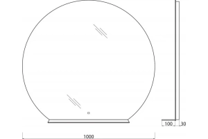 Зеркало BelBagno 100х100 с подсветкой (SPC-RNG-1000-LED-TCH-MENS)  - 2
