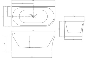 Акриловая ванна Abber AB9257-1.7 L - 3