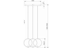 Подвесной светильник Eurosvet Layla 50257/3 LED черный/ латунь - 3
