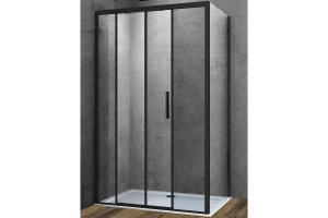 Душевой уголок Vincea Soft 120х90 черный стекло прозрачное