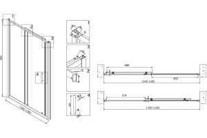 Душевая дверь в нишу Veconi Vianno VN-72 140 см профиль хром (VN72-140-01-C4) - 3