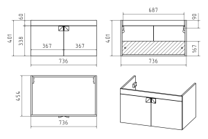 Тумба под раковину Misty Сахара 75 белый - 3