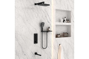 Душевой комплект Vincea с термостатом черный матовый - 3