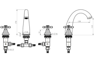 Смеситель для раковины Boheme Tradizionale золото с черным - 2