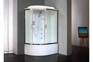 Душевая кабина Royal Bath 120х80 R профиль хром стекло матовое с гидромассажем - 2