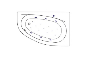 Акриловая ванна Excellent Kameleon 170x110 белая бронза правая с гидромассажем - 2