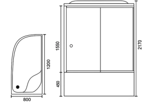 Душевая кабина Royal Bath BK 120x80 R профиль хром стекло прозрачное - 3