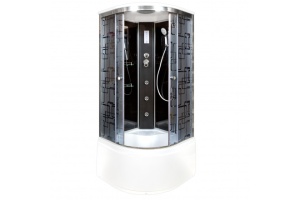 Душевая кабина Deto BM 100х100 с гидромассажем и электрикой, хром (BM4510GM+ELBLACK)