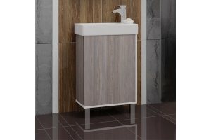 Тумба с раковиной Aquaton Эмма 46 белый-светлое дерево - 3