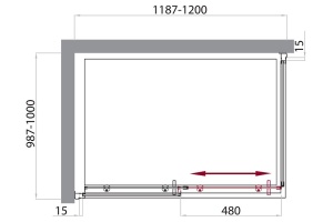 Душевой уголок BelBagno Uno 120х100 профиль хром стекло прозрачное - 3
