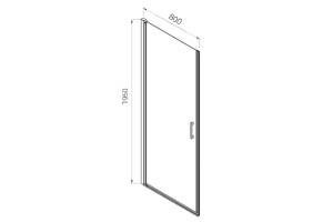 Душевая дверь Vincea Alpha 80 хром стекло прозрачное - 2