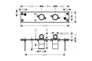HANSGROHE (Rainfinity) Скрытая часть для Showerpipe 360 1 jet - 2