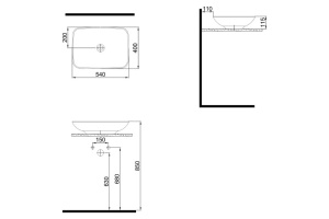 Раковина накладная Bien Harmony 54 белый - 3