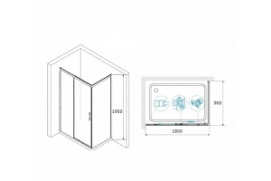 Душевой уголок RGW Leipzig LE-41-1 180х90 профиль хром стекло прозрачное - 3